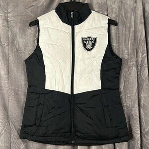 NFL Los Vegas Raiders Football Women’s Puffer Vest Size Medium & Large